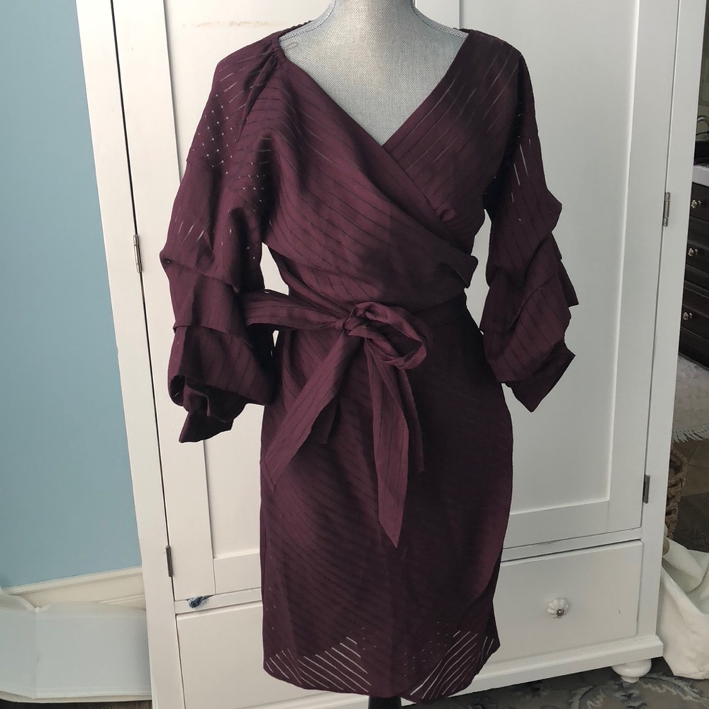 Maroon Wrap Dress
